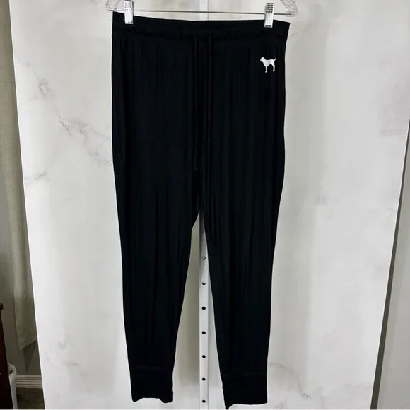 Victoria’s Secret Pink Black Super Soft Pajama Pants Elastic Waist Size L - Picture 2 of 7